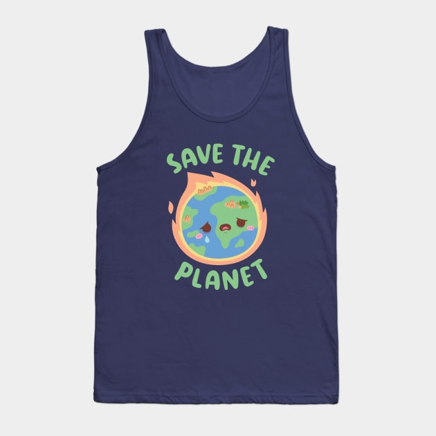 Crying Earth On Fire, Save The Planet Tank Top by rustydoodle